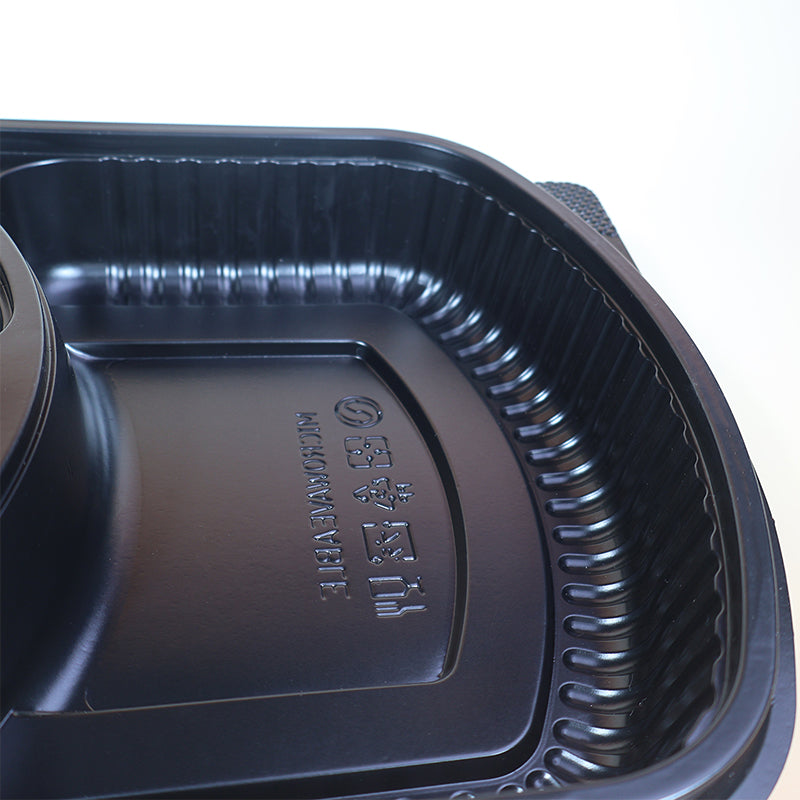 PP Plastic Disposable Food Container with Safety Lock Lid Leakproof Microwave Safe Takeaway Lunch Box for Restaurant Takeout Packaging