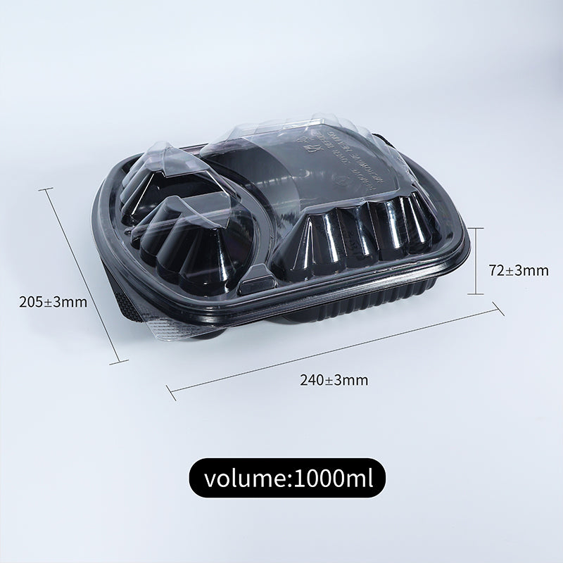 PP Plastic Disposable Food Container with Safety Lock Lid Leakproof Microwave Safe Takeaway Lunch Box for Restaurant Takeout Packaging