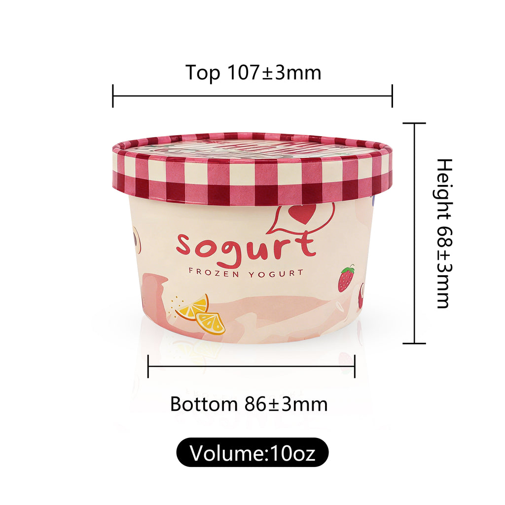 Custom Printed 10oz Food Grade Paper white cup