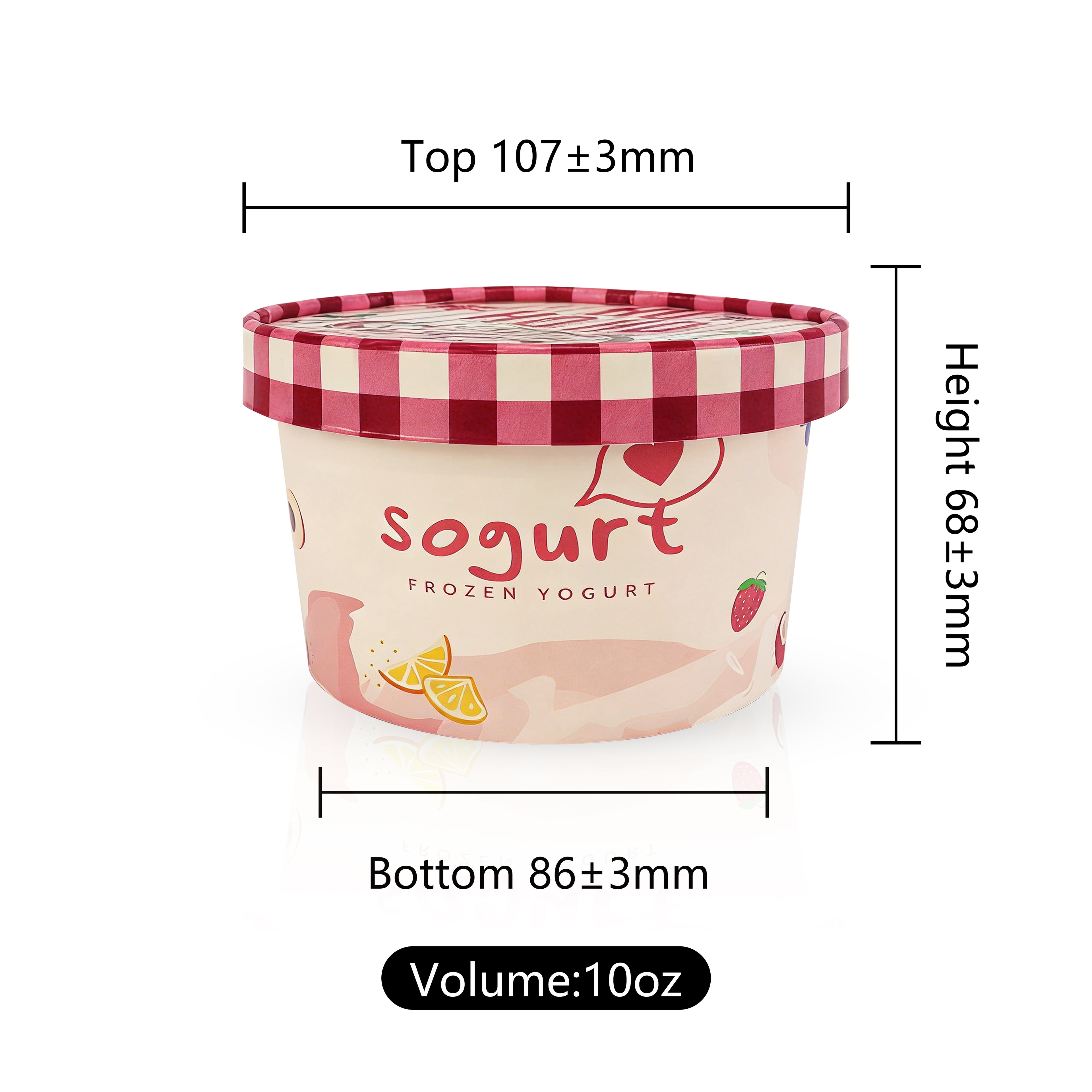 Custom Printed 10oz Food Grade Paper white cup