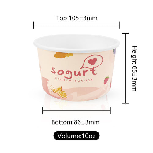 Custom Printed 10oz Food Grade Paper white cup