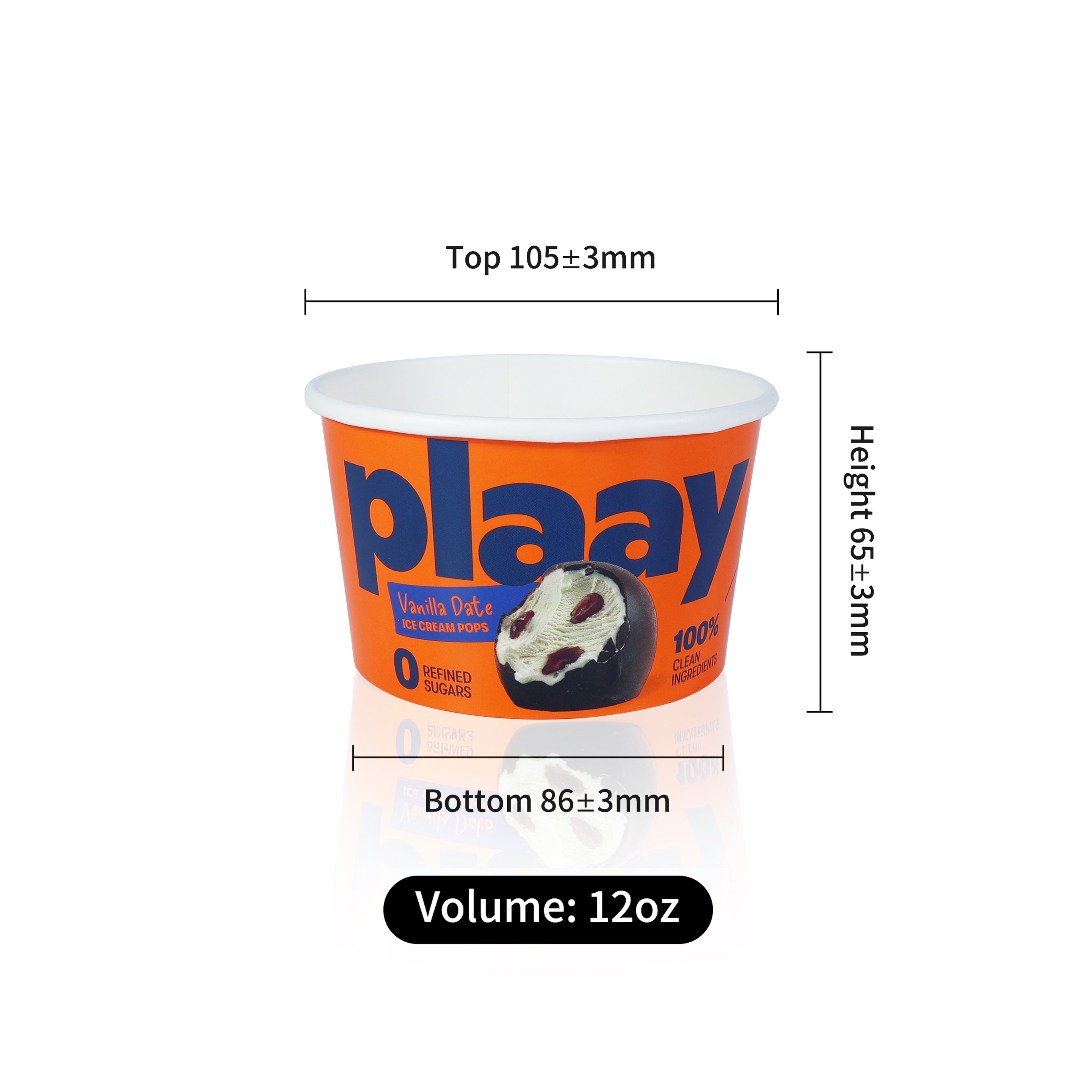 Custom Printed 12oz Food Grade Paper white cup