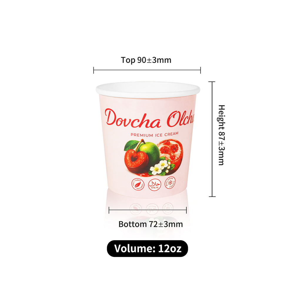 Custom Printed 12oz Food Grade Paper white cup