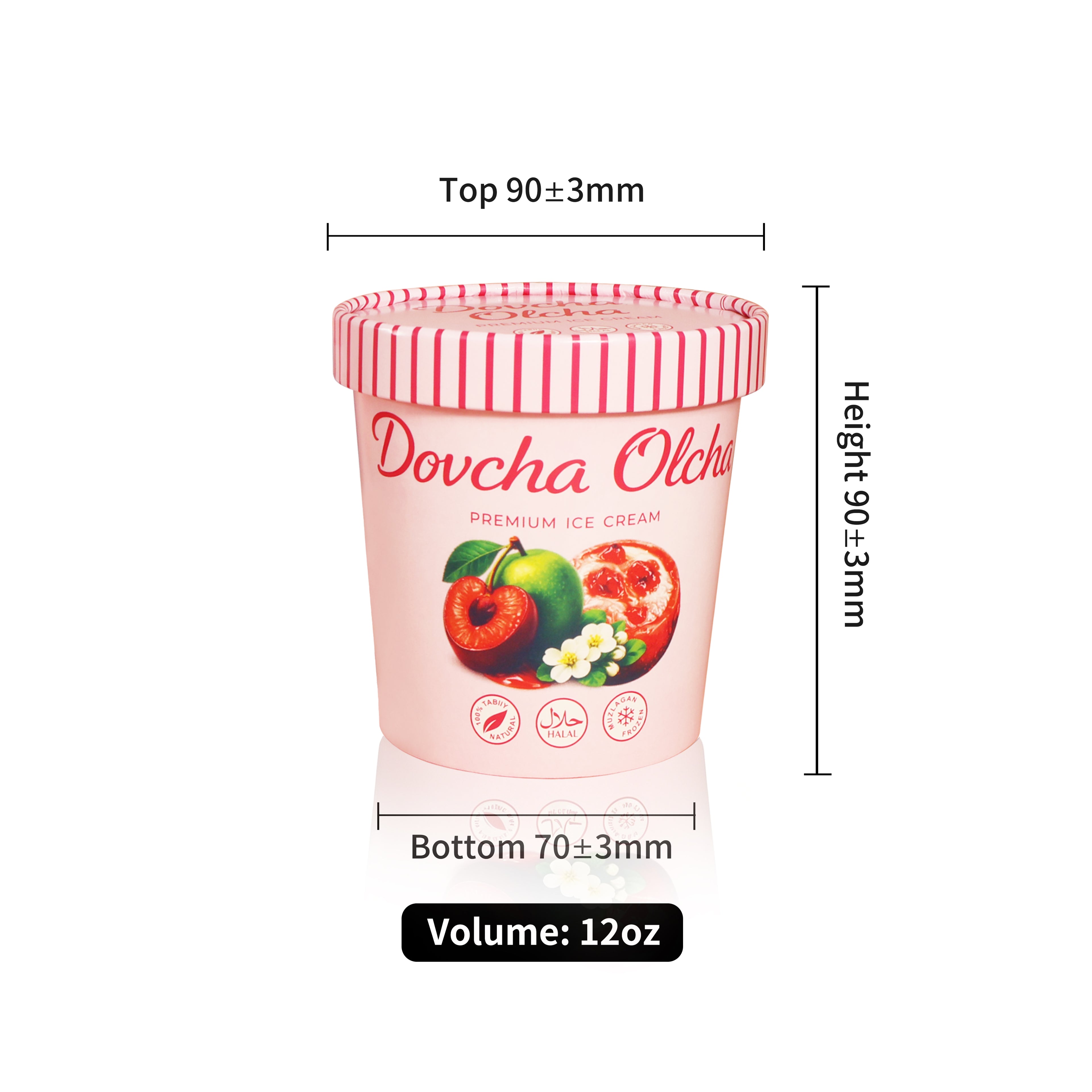 Custom Printed 12oz Food Grade Paper white cup