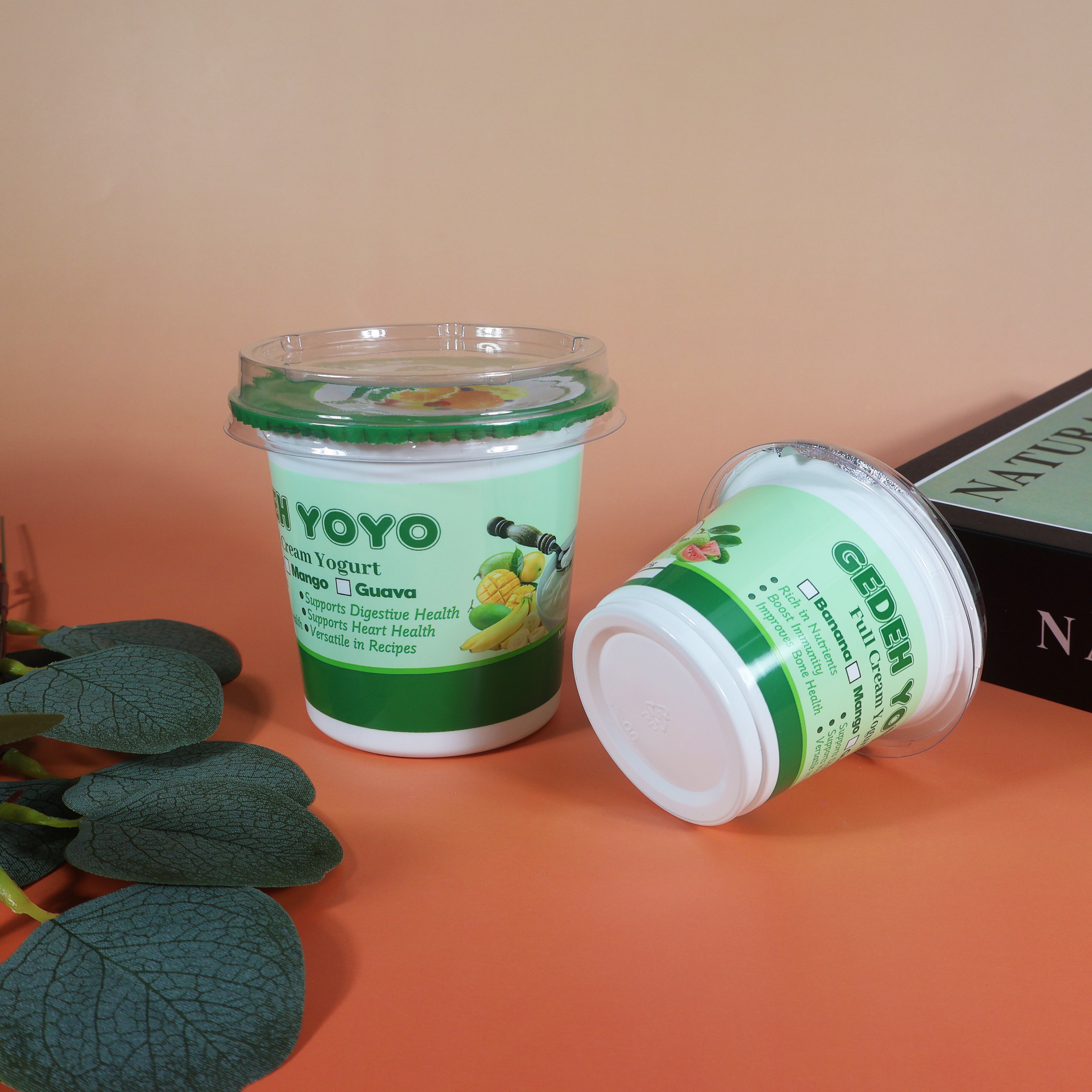 Custom Printed W06-FH 300ml Food Grade PP white cup with Aluminum sealing foil