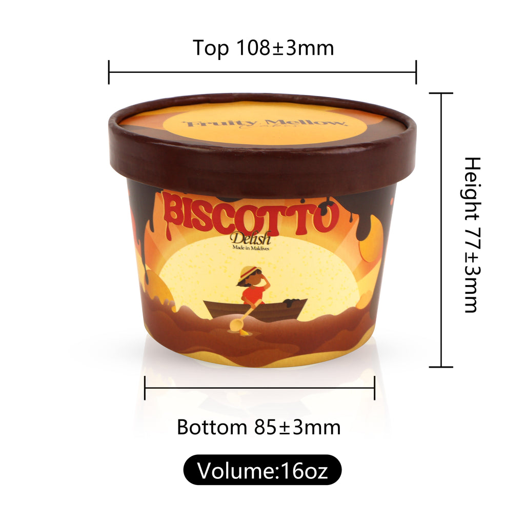 Custom Printed 16oz Food Grade Paper white cup