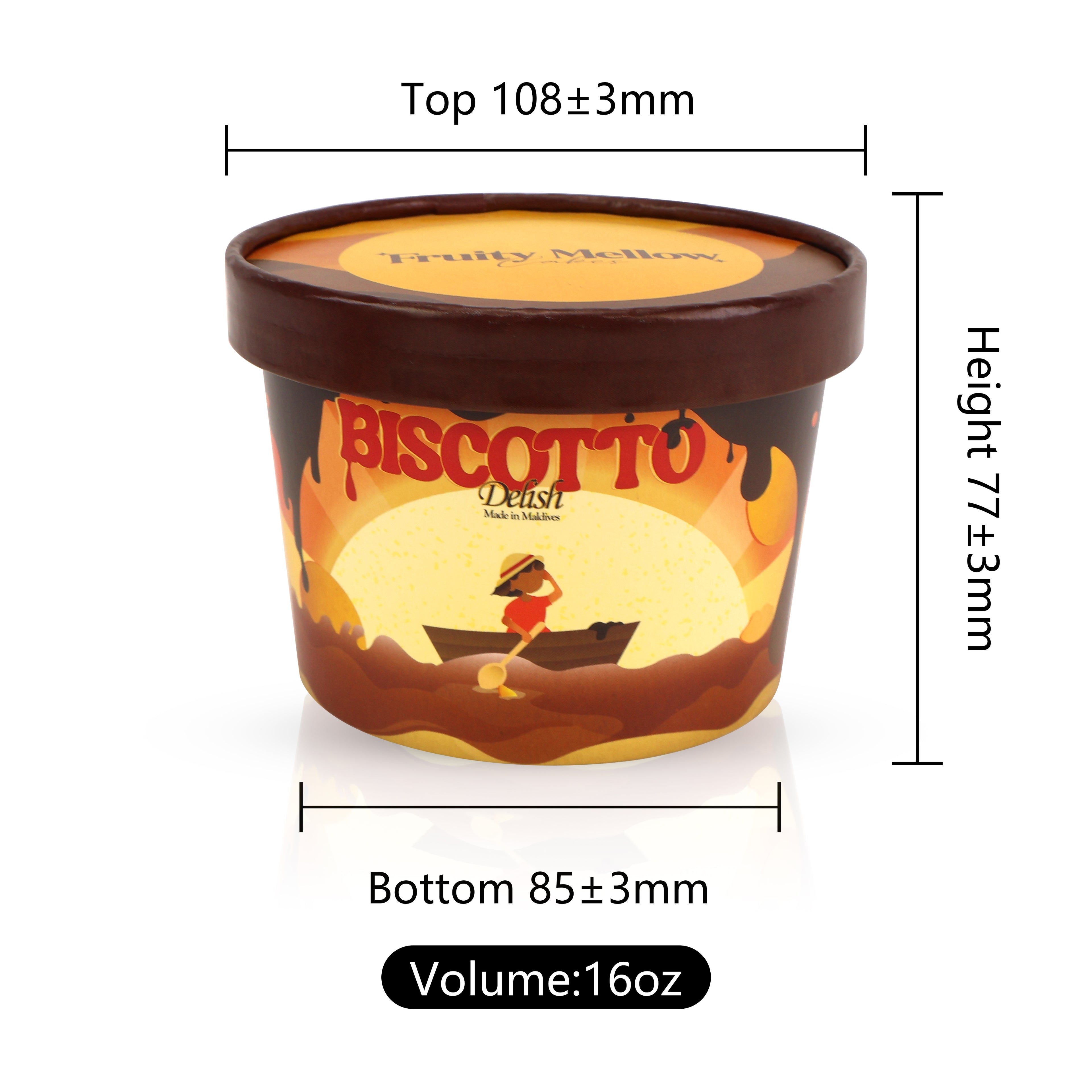 Custom Printed 16oz Food Grade Paper white cup