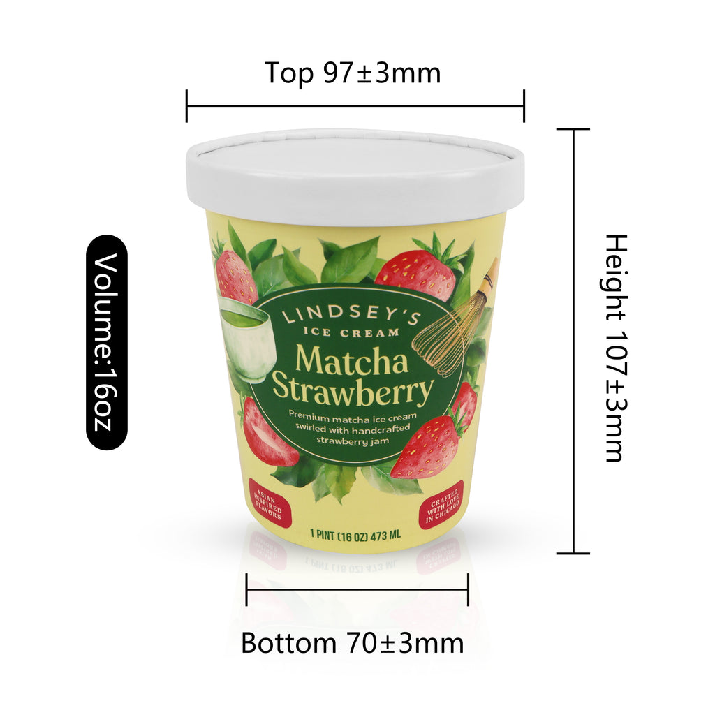 Custom Printed 16oz Food Grade Paper white cup