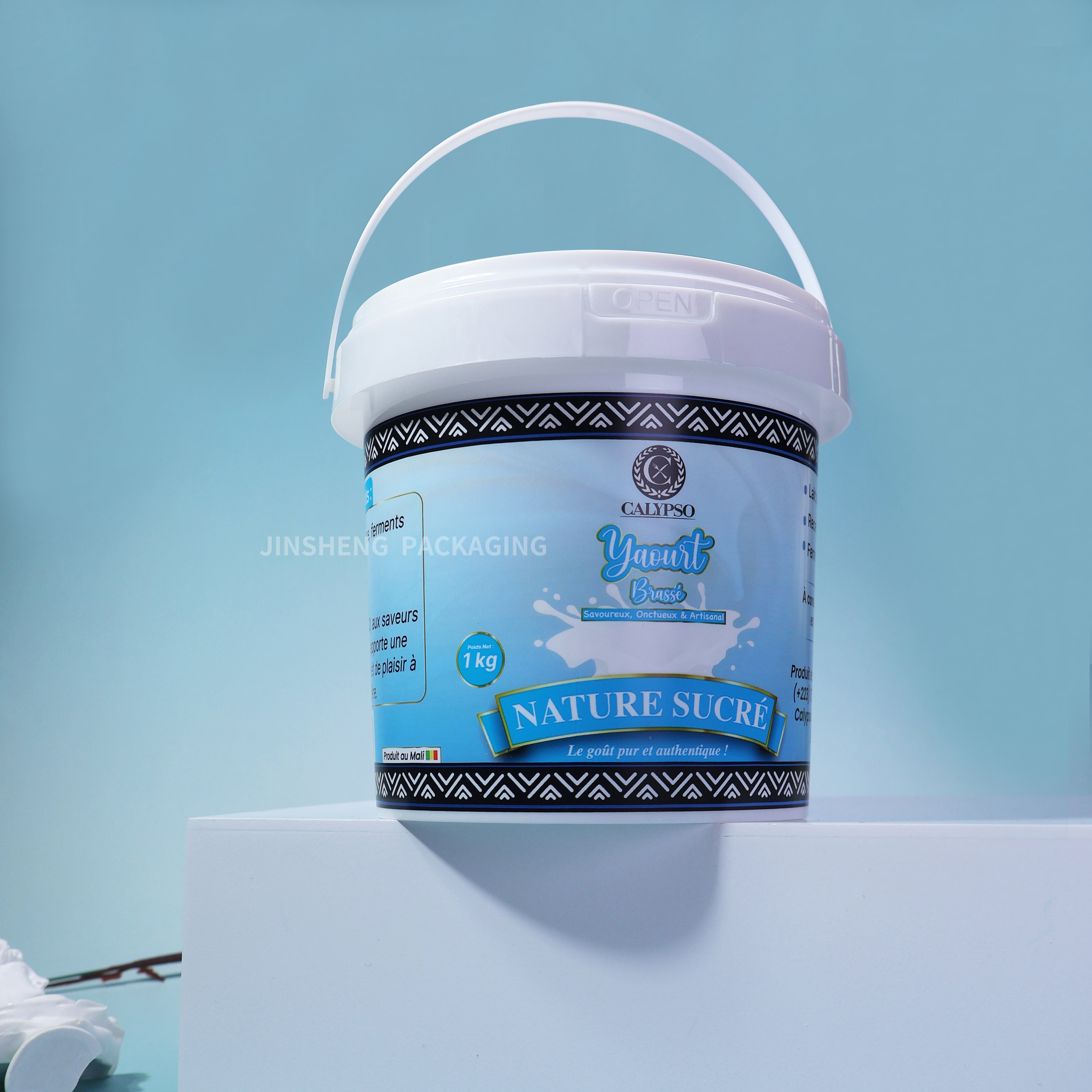 Custom Printed W031-C 1000ml Food Grade PP white container with lid