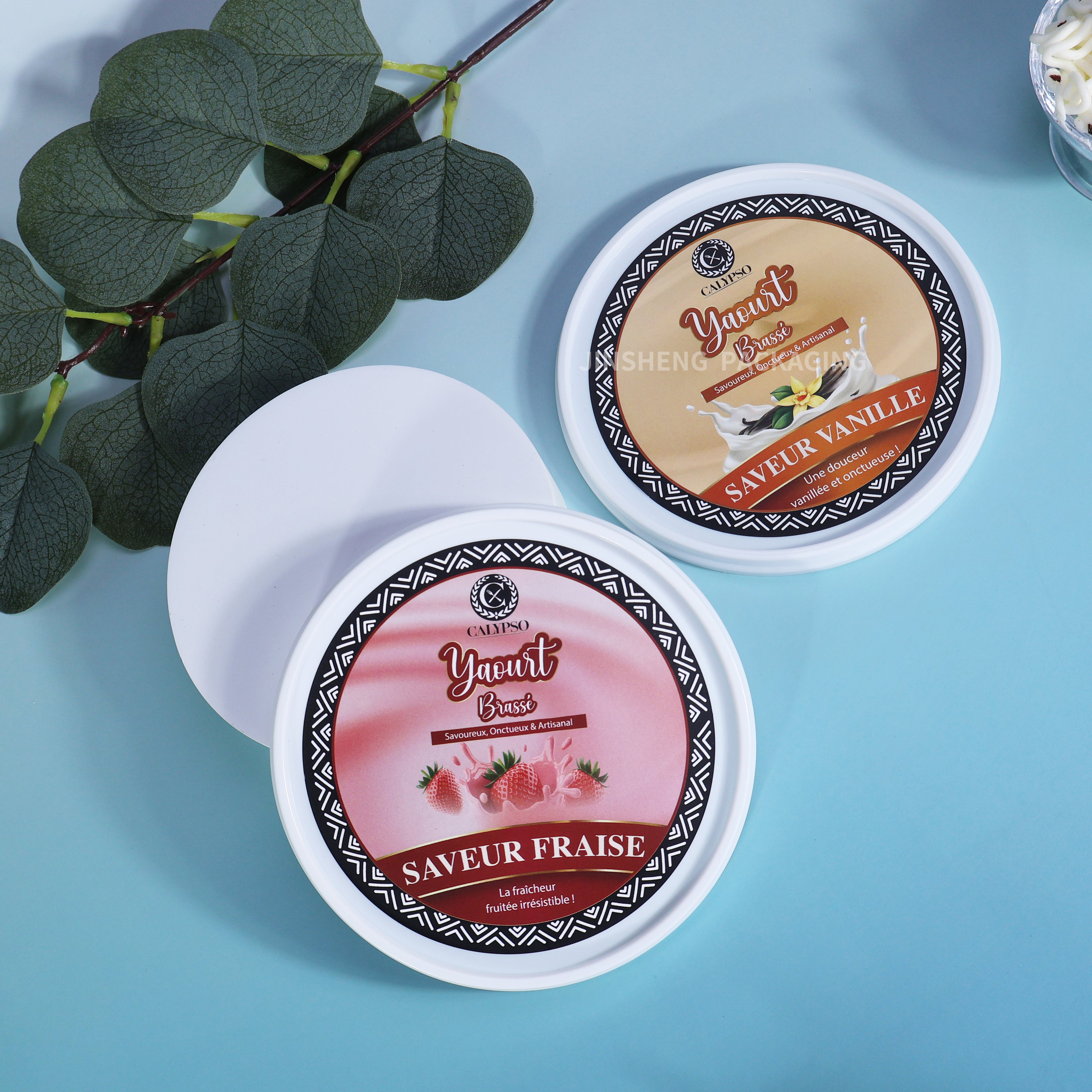 Custom Printed W031-C 1000ml Food Grade PP white container with lid