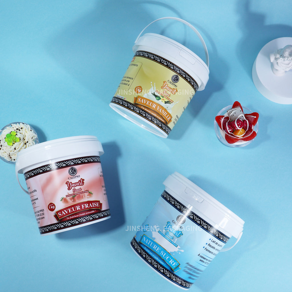 Custom Printed W031-C 1000ml Food Grade PP white container with lid