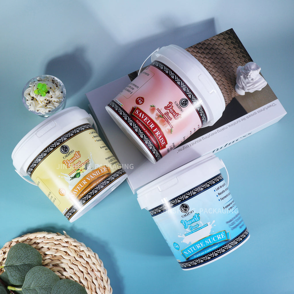 Custom Printed W031-C 1000ml Food Grade PP white container with lid