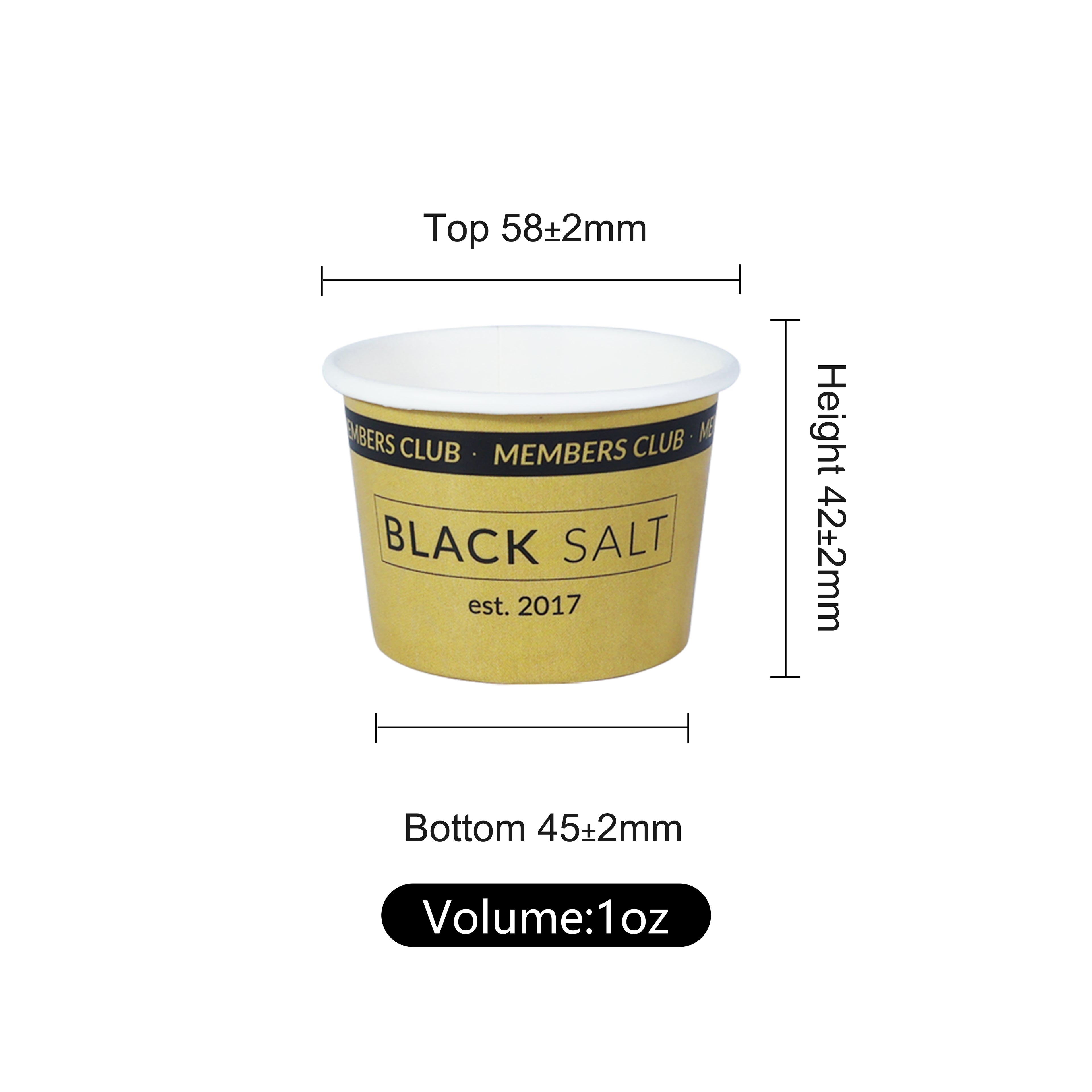 Custom Printed 1oz Food Grade Paper white cup