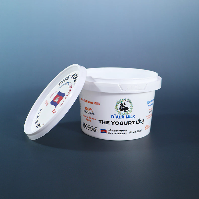 Custom Printed W03-T 250ml Food Grade PP White cup with lid
