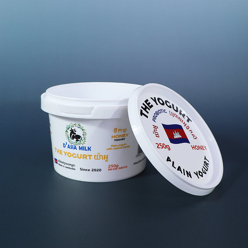 Custom Printed W03-T 250ml Food Grade PP White cup with lid
