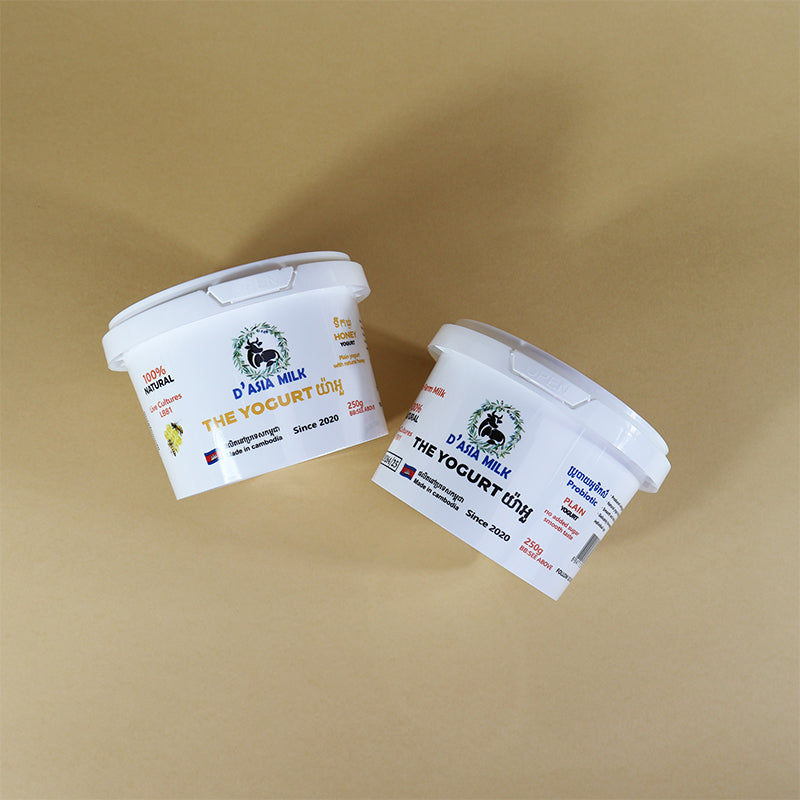 Custom Printed W03-T 250ml Food Grade PP White cup with lid