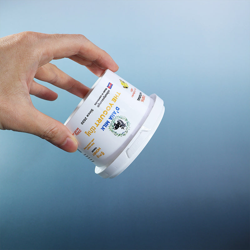 Custom Printed W03-T 250ml Food Grade PP White cup with lid