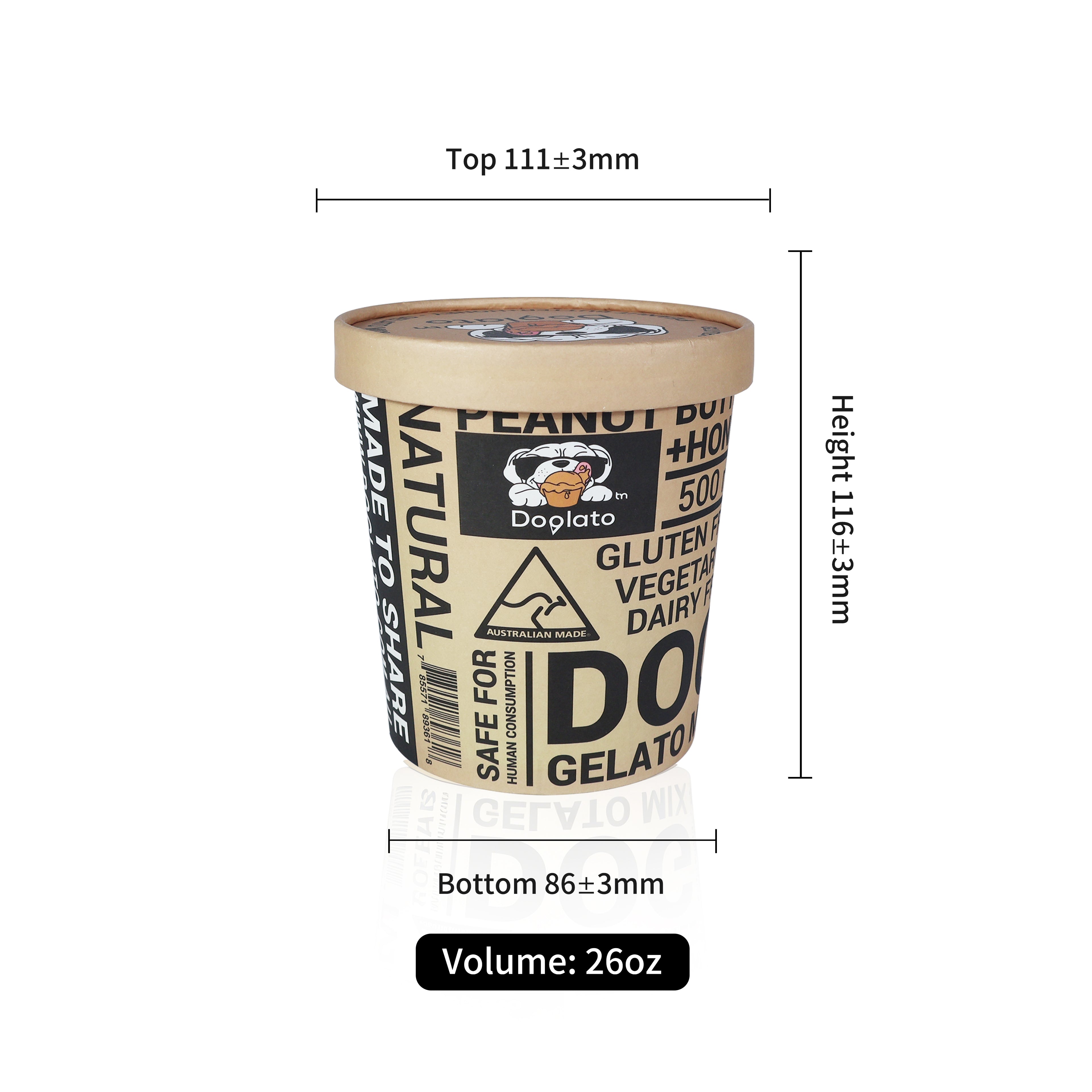 Custom Printed 26oz Food Grade Paper white cup