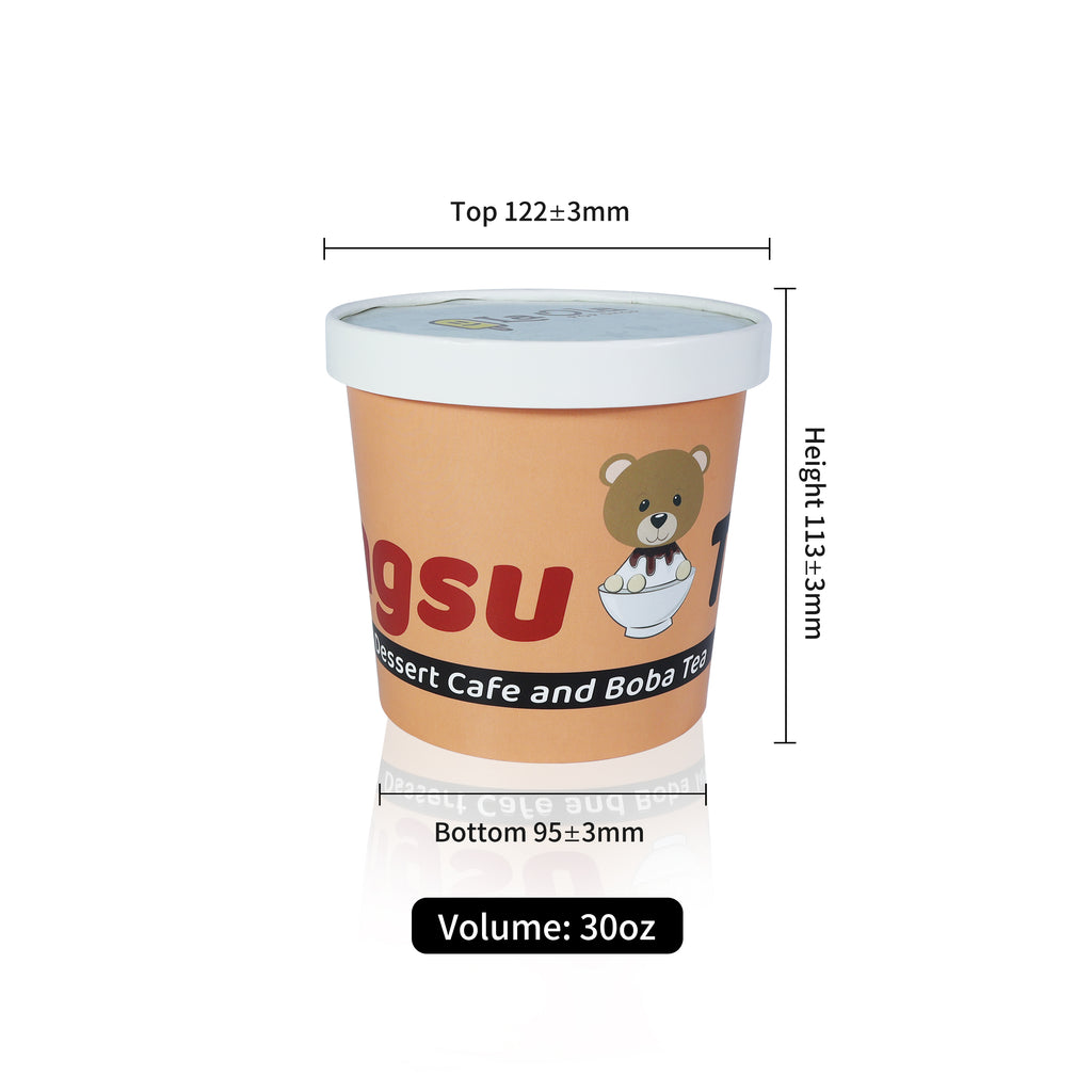Custom Printed 30oz Food Grade Paper white cup