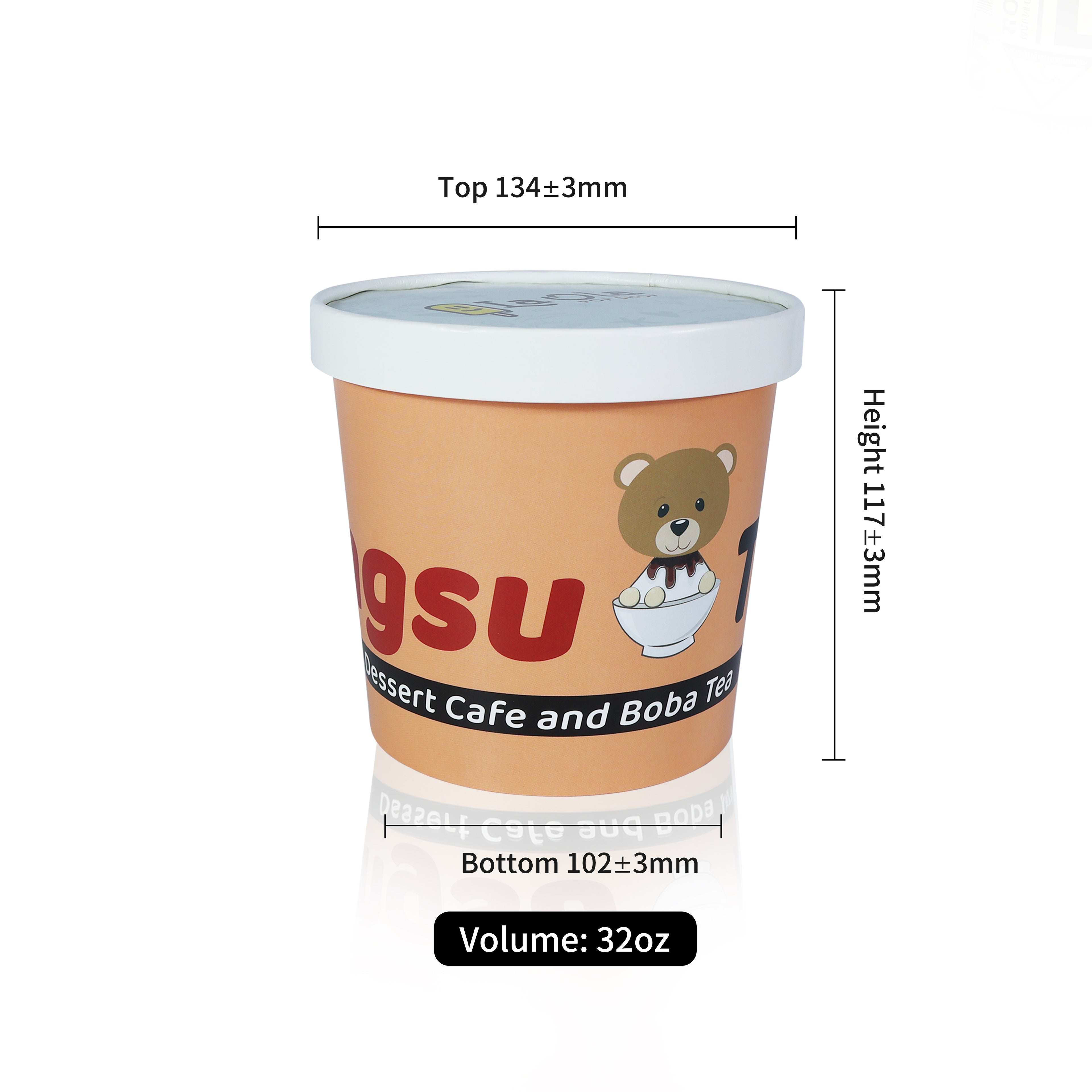 Custom Printed 32oz Food Grade Paper white cup