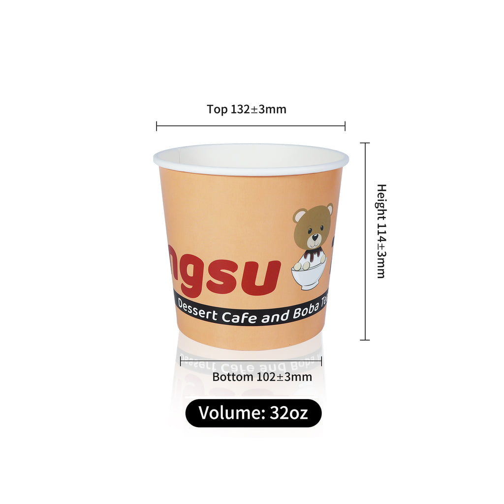Custom Printed 32oz Food Grade Paper white cup