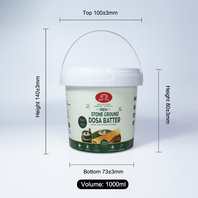 Custom Printed W031-C 1000ml Food Grade PP clear cup with lid and handle