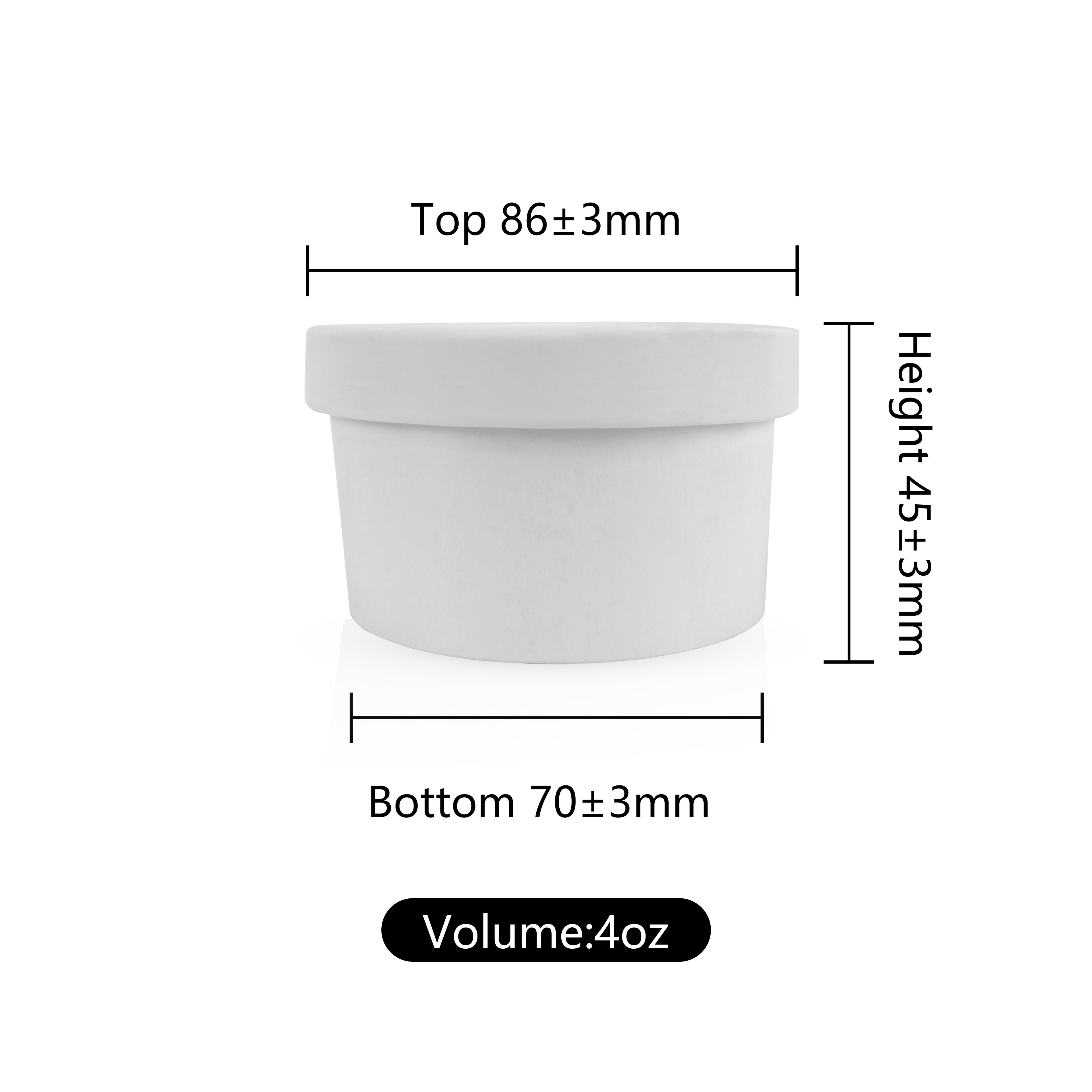 Custom Printed 4oz Food Grade Paper white cup