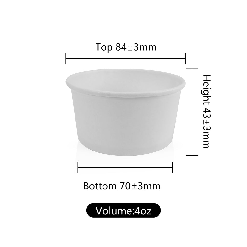 Custom Printed 4oz Food Grade Paper white cup