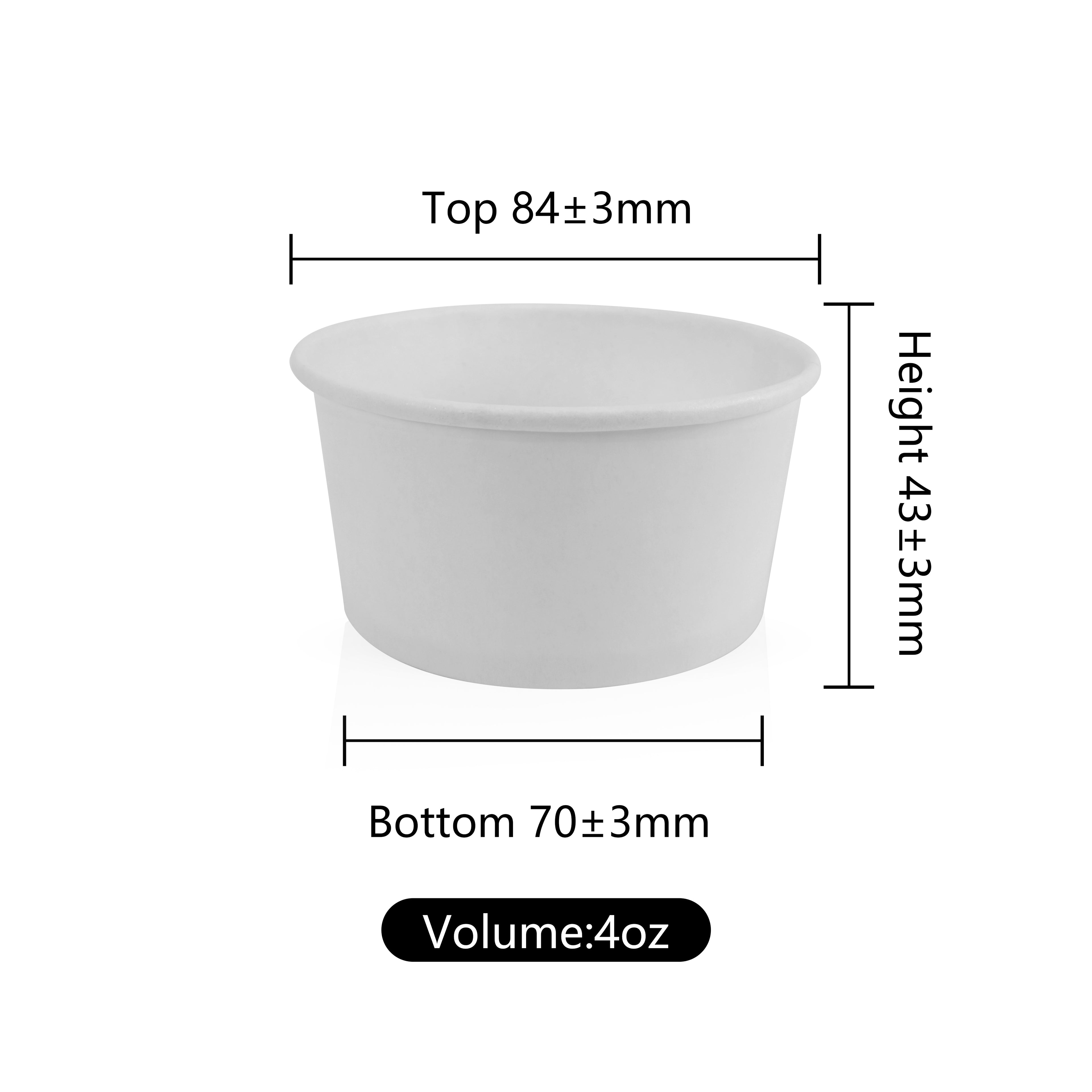 Custom Printed 4oz Food Grade Paper white cup
