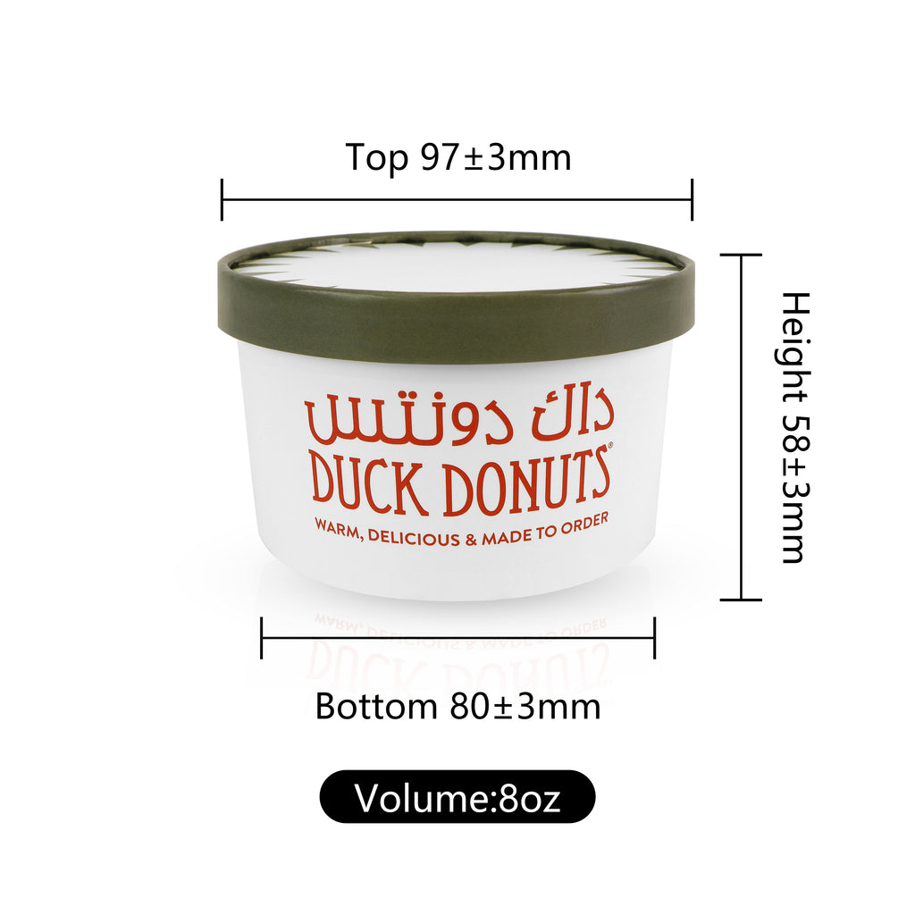 Custom Printed 8oz Food Grade Paper white cup