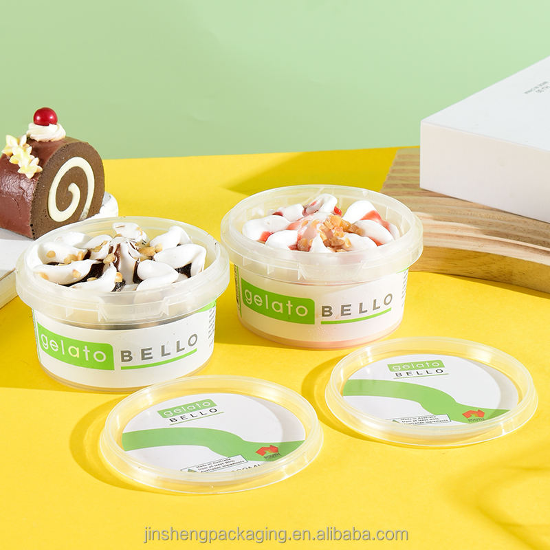 Custom Printed W02-T 200ml Food Grade PP clear cup with lid