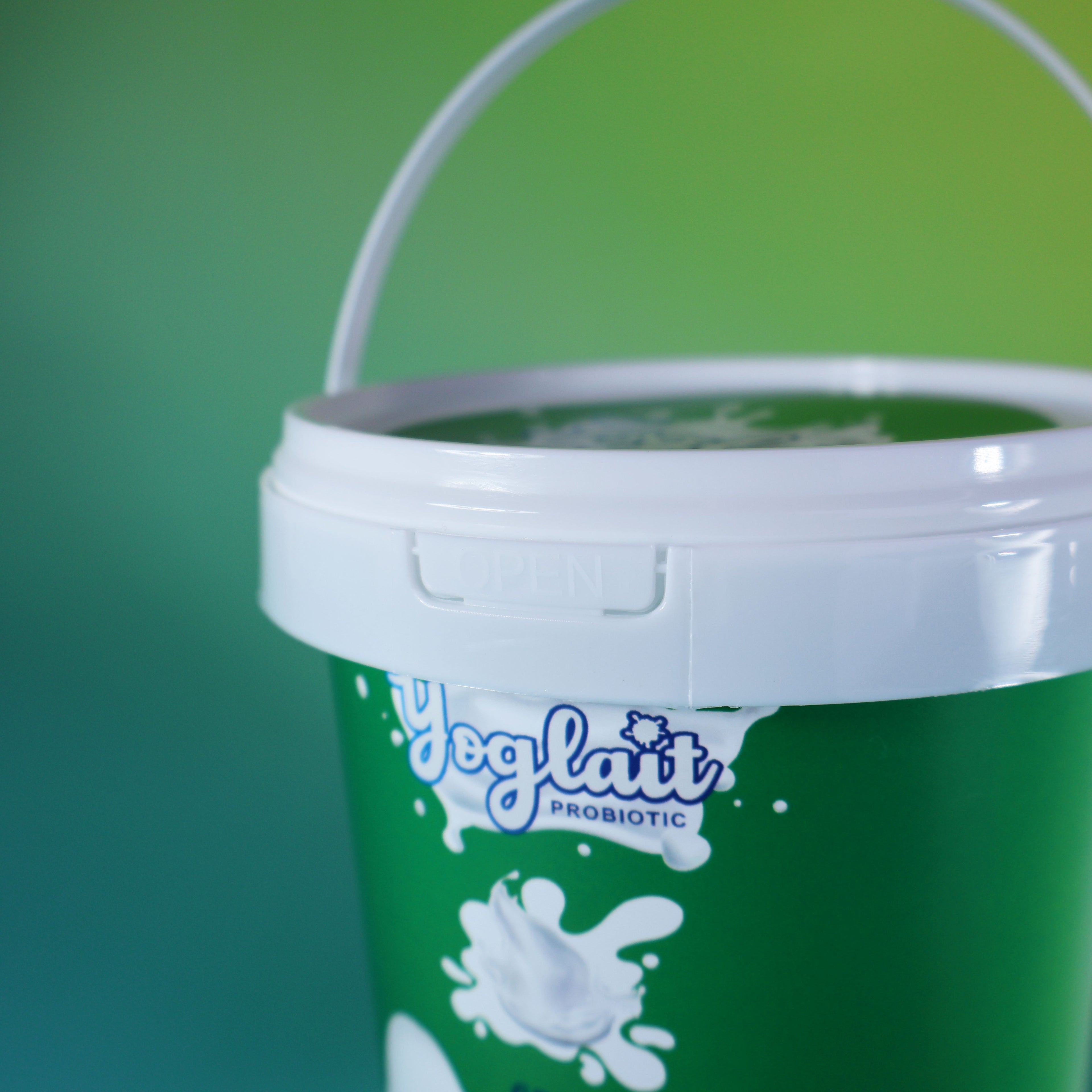Custom Printed W031-C 1000ml Food Grade PP White cup with lid and handle