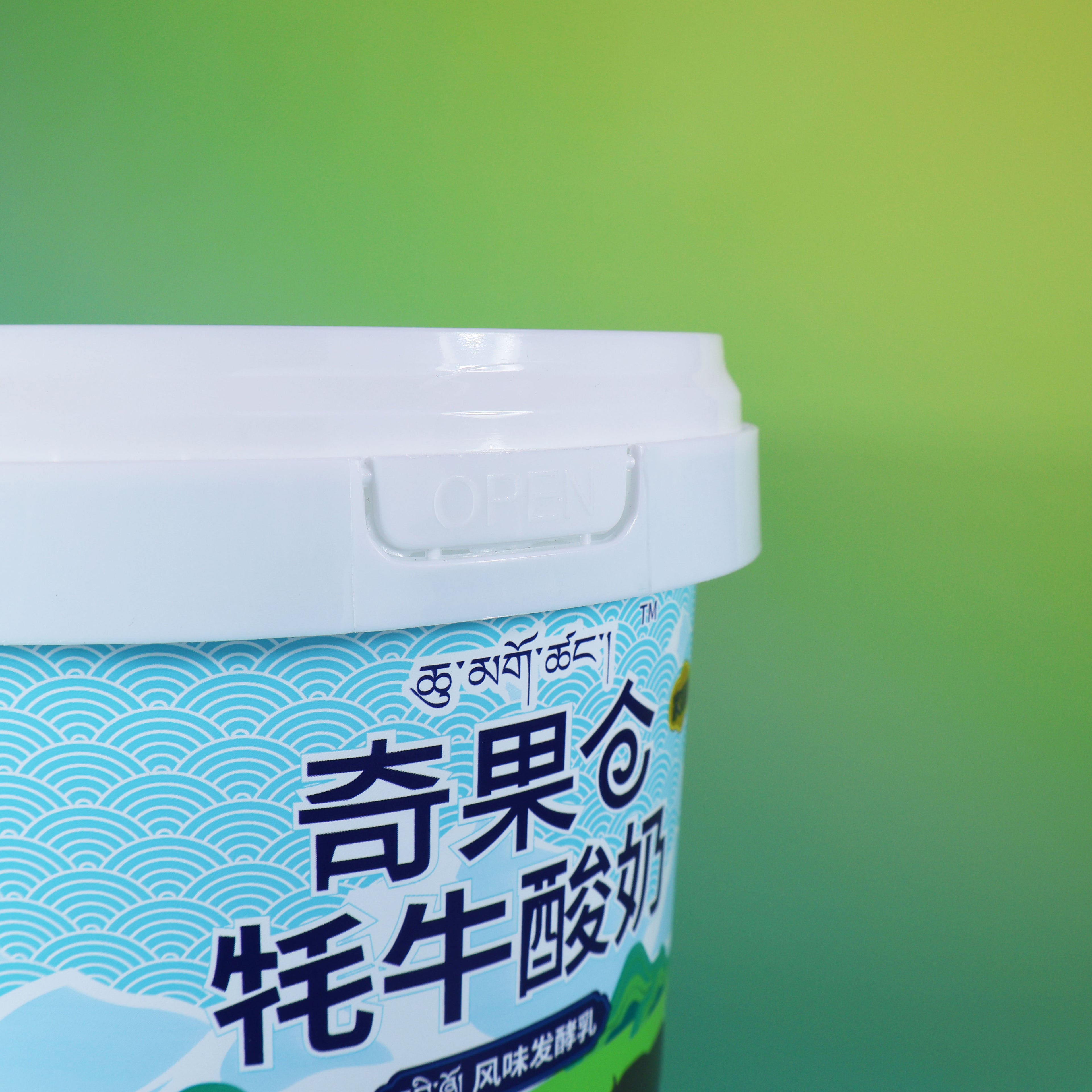 Custom Printed W037-C 2500ml Food Grade PP white cup with lid and handle