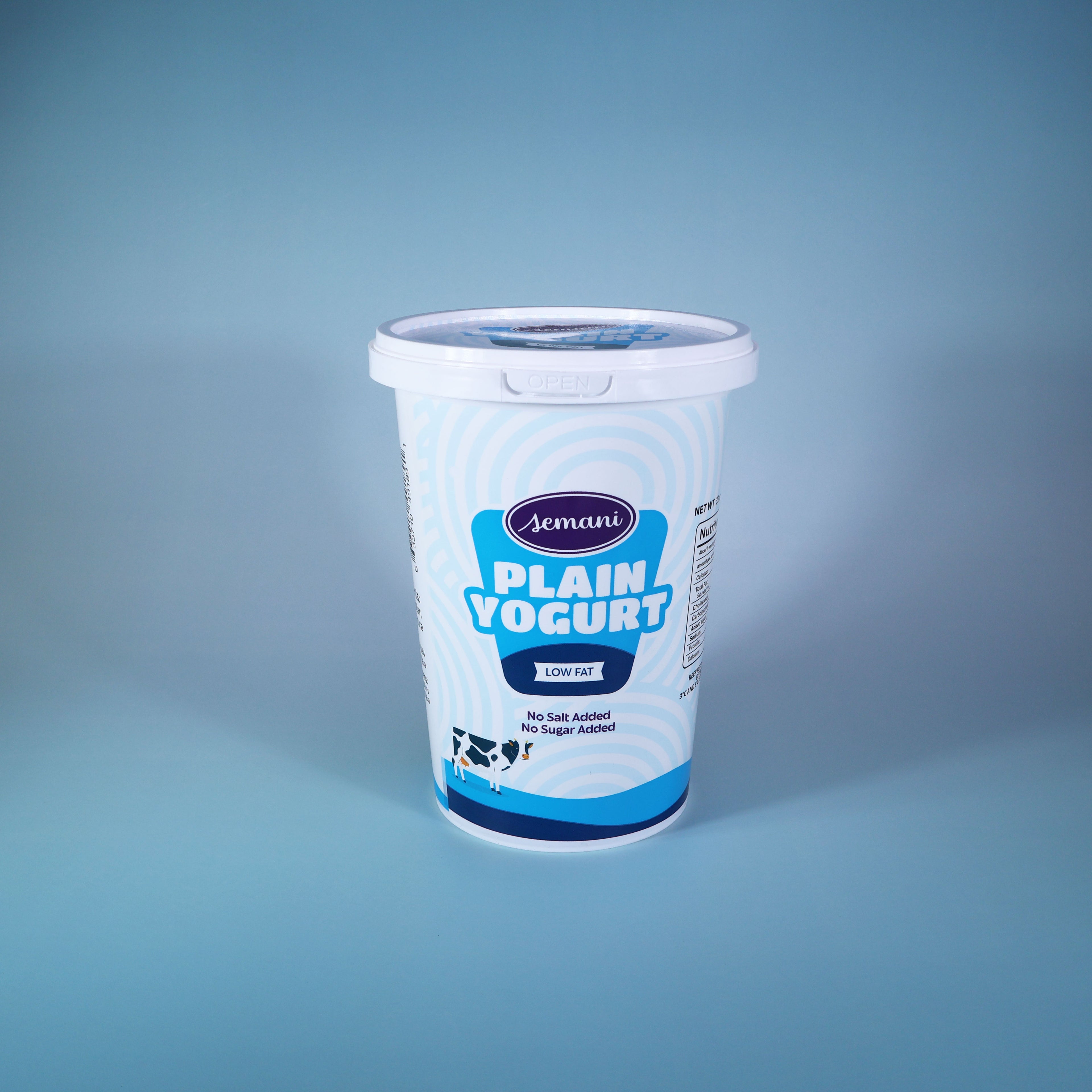 Custom Printed W030-T 950ml Food Grade PP white cup with lid