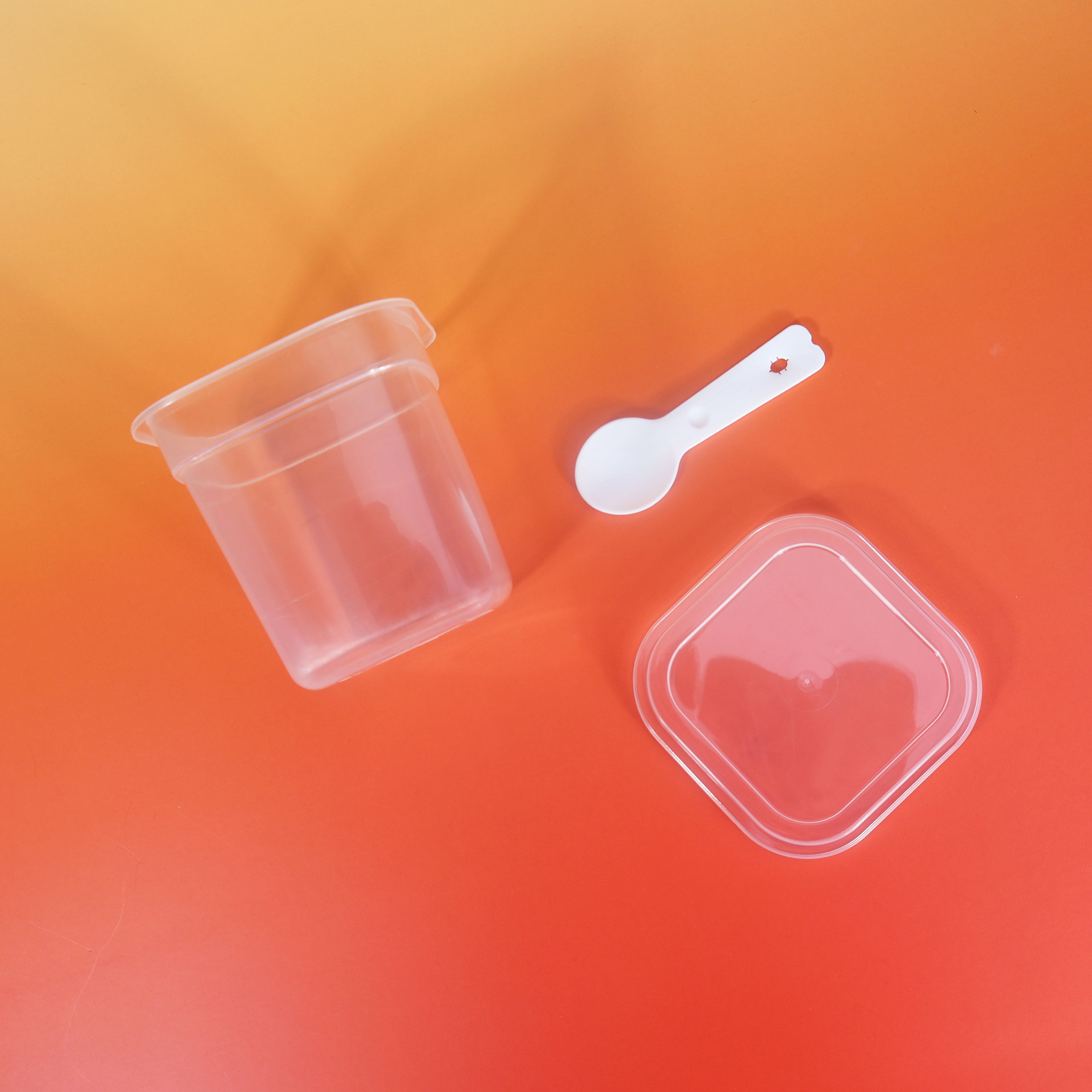 Custom Printed J171-YS 220ml Food Grade PP clear cup with aluminum sealing foil and spoon