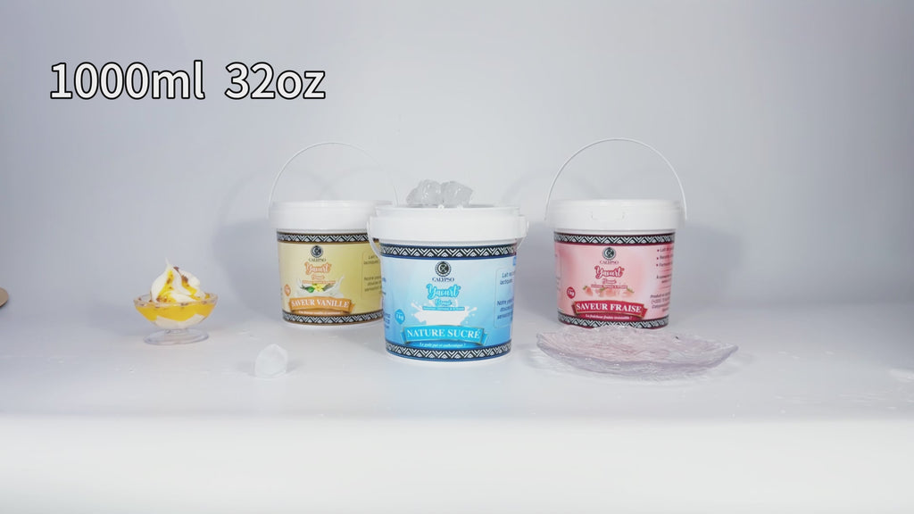 Custom Printed W031-C 1000ml Food Grade PP white container with lid