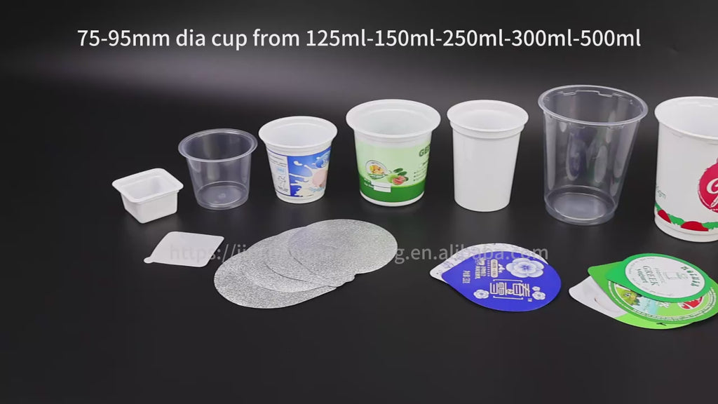 Custom Printed J171-YS 220ml Food Grade PP clear cup with aluminum sealing foil and spoon