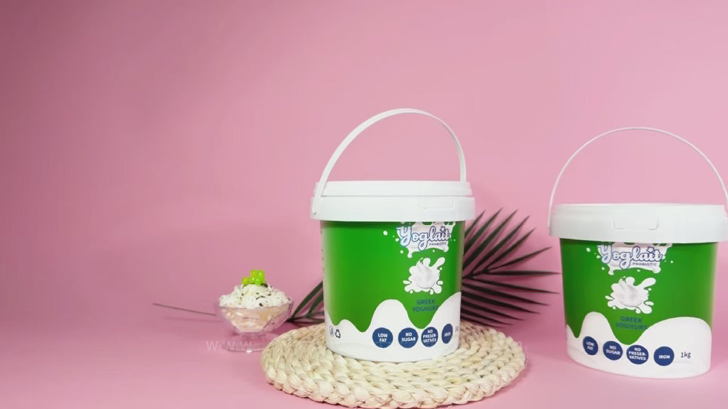 Custom Printed W031-C 1000ml Food Grade PP White cup with lid and handle
